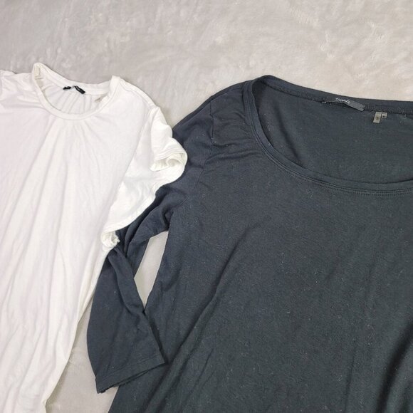 T & Tahari Black & White Women's Short & Longsleeve Top Blouse Set | Size M - Picture 2 of 9